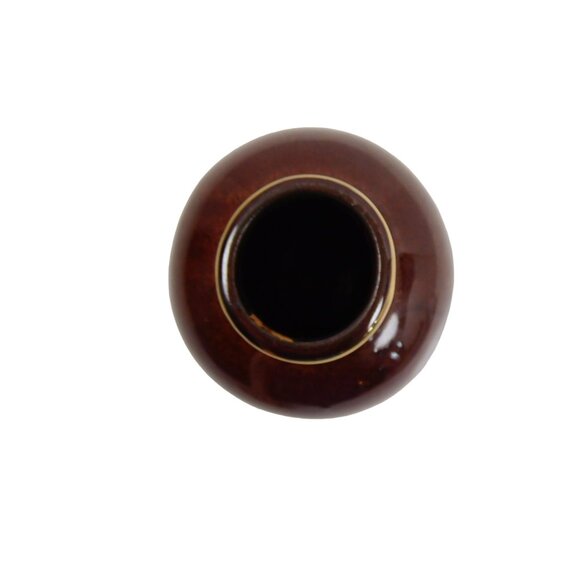 Vintage Japanese Style Pheasant 4.5" Mini Vase Brown,Gold Trim - Picture 5 of 6